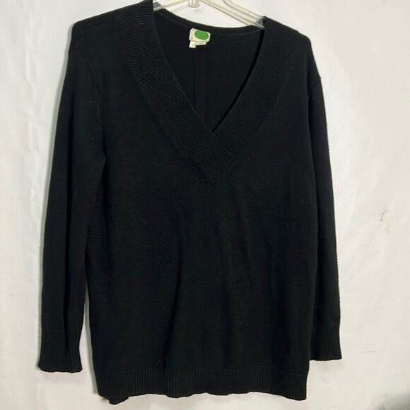BY ANTHROPOLOGIE BLACK‎ V NECK SWEATER SIZE L - Picture 1 of 5